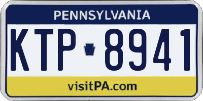 PA license plate KTP8941