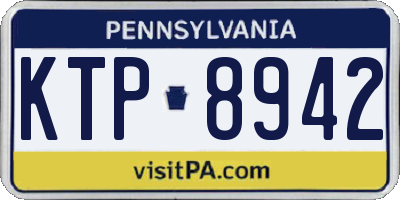 PA license plate KTP8942