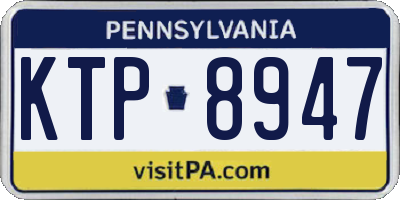 PA license plate KTP8947