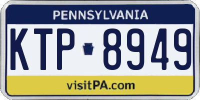 PA license plate KTP8949