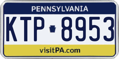 PA license plate KTP8953