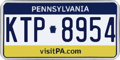 PA license plate KTP8954