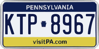 PA license plate KTP8967