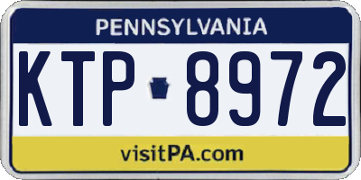 PA license plate KTP8972