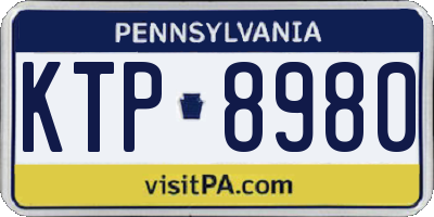 PA license plate KTP8980