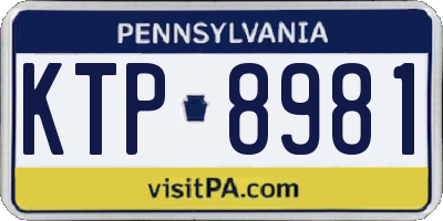 PA license plate KTP8981