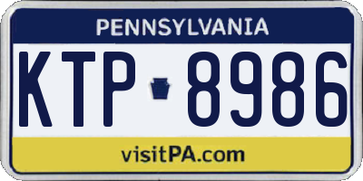 PA license plate KTP8986