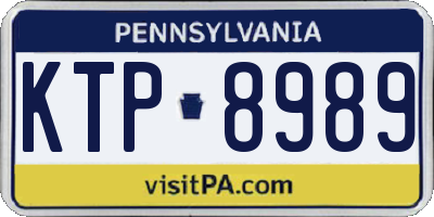 PA license plate KTP8989
