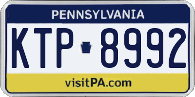 PA license plate KTP8992