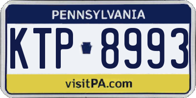 PA license plate KTP8993