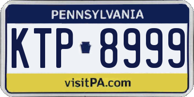 PA license plate KTP8999