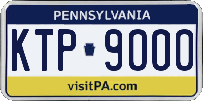 PA license plate KTP9000