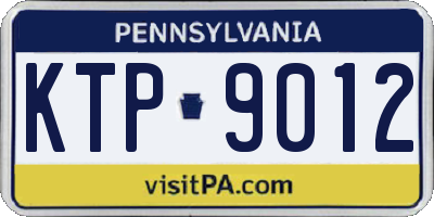PA license plate KTP9012