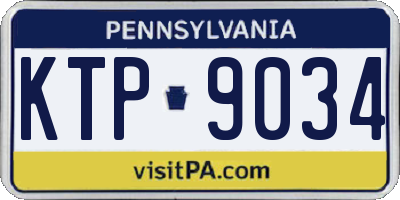 PA license plate KTP9034