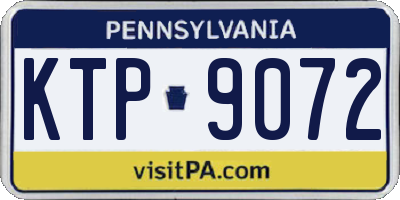 PA license plate KTP9072