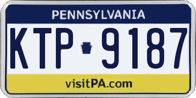 PA license plate KTP9187