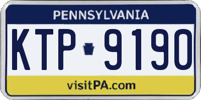 PA license plate KTP9190