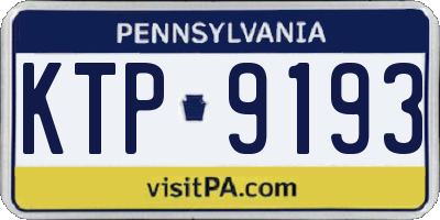 PA license plate KTP9193