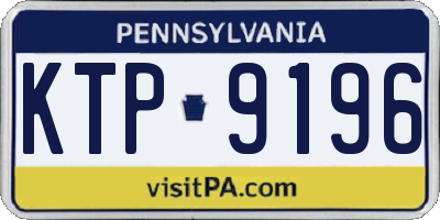 PA license plate KTP9196
