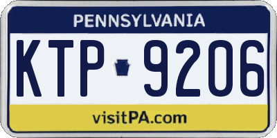 PA license plate KTP9206