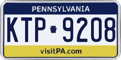 PA license plate KTP9208