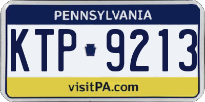 PA license plate KTP9213