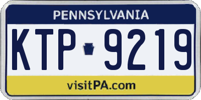 PA license plate KTP9219