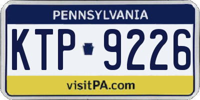 PA license plate KTP9226