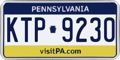 PA license plate KTP9230