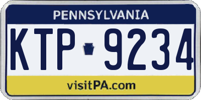 PA license plate KTP9234