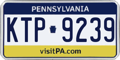 PA license plate KTP9239