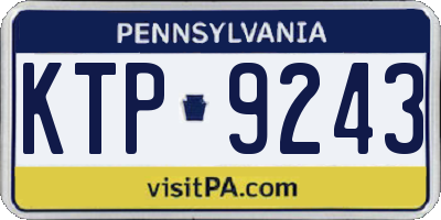 PA license plate KTP9243
