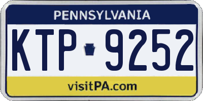 PA license plate KTP9252