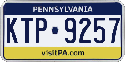 PA license plate KTP9257