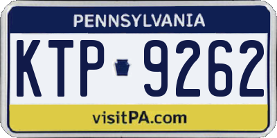 PA license plate KTP9262