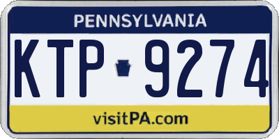 PA license plate KTP9274