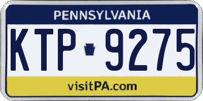 PA license plate KTP9275