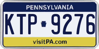 PA license plate KTP9276