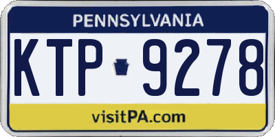 PA license plate KTP9278