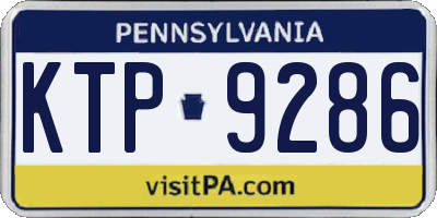 PA license plate KTP9286