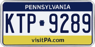 PA license plate KTP9289
