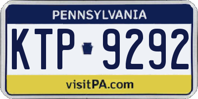 PA license plate KTP9292