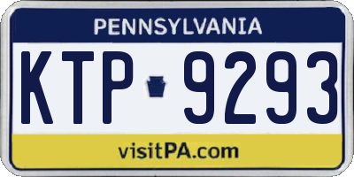 PA license plate KTP9293