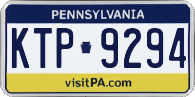PA license plate KTP9294
