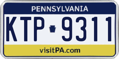 PA license plate KTP9311