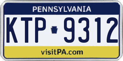 PA license plate KTP9312