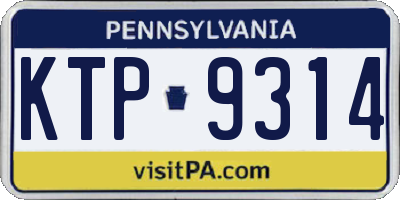 PA license plate KTP9314