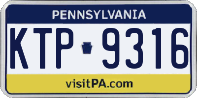 PA license plate KTP9316