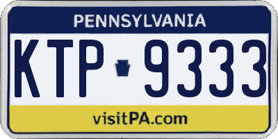 PA license plate KTP9333