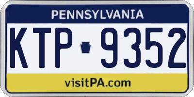 PA license plate KTP9352
